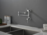 Wall mounted Filler Faucet, Modern Brass Filler Two-Attachment Wall Mount Folding Kitchen 66221013