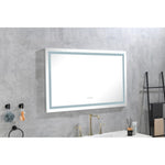 ZUN 48x36 Inch LED Bathroom Mirror with Frontlit and Backlit, Wall Mounted Vanity Mirror with Smart 11754489