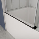 Bathtub shower door, sliding door, with 5/16" tempered glass and Matted black finish 6058 W2122P167018