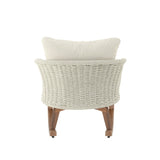 Contemporary Minimalist Beige Wicker Rocking Chair with Soft Polyester Cushions and Durable Wooden N767P305079A