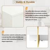 ON-TREND 47.2'' x 31.4''Minimalist High Gloss Coffee Table with 2 Drawers, Multi-Storage Rectangle N721P180693K