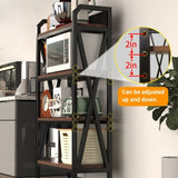 55'' Bakers Rack Storage shelves 4-Level mental and wooden kitchen shelves,Kitchen Organizers and W3387P305917