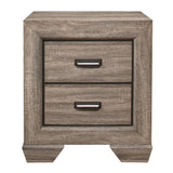 Natural Finish 1pc Nightstand Flat Cup Pulls Two Dovetail Drawers Wooden Bed Side Table Bedroom B01149471