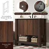 36" Modern Bathroom Vanity with Rectangle Ceramic Sink, Bathroom Cabinet with Large storage space N817P245321B