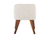 Contemporary Dining Chair in Walnut Wood and Beige Fabric - Set of 2 B202P223681
