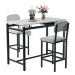 ZUN Kitchen Table Set, Dining Table and Chairs for 2, 3 Piece Dining Room Table Set with 2 Upholstered W578P150070