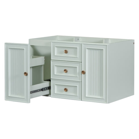 ZUN 30" Wall Mounted Bathroom Vanity without Sink, Cabinet Base Only, Functional Drawer, Green WF307971AAF