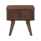 1pc Storage End Table Walnut Finish Tambour Doors Modern Living Room Furniture B011P287324