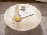 MgO Mid-Century Round Centre Table Vintage Faux Stone Sofa Pre-Modern Tables Beige W3081P344042