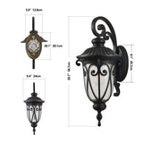 1-pack Classic Outdoor Wall Lantern, Black Vintage Wall Sconce with Bubble Glass, Weatherproof W1340P239408