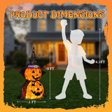 2Packs 3FT Halloween Collapsible Lighted Pumpkin Decoration, 176 LED Pop-Up Pumpkin Lamp with Cape, 89496807