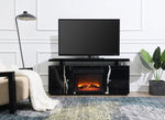 ZUN ACME Drisana TV Stand w/Fireplace, Black Mirrored Finish LV03868