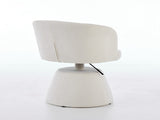 Adjustable Height 360&deg Swivel Bar Stool, Modern Chenille Upholstered Round Dining Chair, W1143P460575