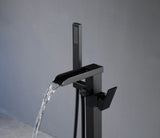 Freestanding Bathtub Faucet Tub Filler Matte Black Floor Mount Bathroom Faucets Singlele with W928P264509