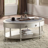 ZUN Sintered Stone and Champagne 1-Shelf Coffee Table B062P209092