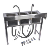 39.3 Stainless Steel Commercial Kitchen Sink Outdoor Sink with 2 Inserts, 3 Slots for Restaurant 99584050