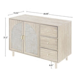 ZUN 2 Door 3 Drawer Cabinet, Suitable for Bedroom, Living Room, Study W688134397