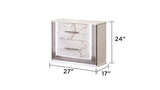 Desire Nightstand Marble-Inspired Drawer Fronts, LED Side Lighting, and Metallic Trim for G150109090
