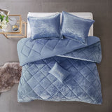 Twin/Twin XL Velvet Comforter Set with Throw Pillow B03595987