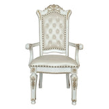 Beige and Antique Pearl Tufted Back Arm Chairs B062P186459