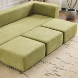 Ebern Designs Convertible Sectional Sofa with 3 Storage Ottomans - High-Resilience Foam Sleeper, W1829P280223