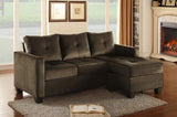 Unique Style Coffee Color 1pc Reversible Sofa Chaise Microfiber Fabric Upholstered Track Arms Tufted B01154011