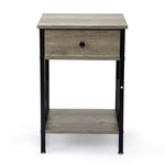 ZUN Set of 2 Nightstand Industrial End Table with Drawer, Storage Shelf and Metal Frame for Living Room, W2181P144053