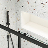 44"-48"W x 72"H sliding shower door, sliding door, with 1/4" tempered glass and Matted Black finish W2122P196344