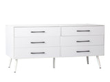 Double-row, 3-layer, 6-drawer cabinet with high legs, fabric-covered, particleboard, non-woven 02256636