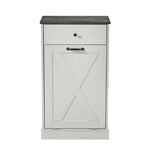 ZUN WF002 TC1-7034K Single Door Trash Cabinet Tilt Trash Cabinet Kitchen Trash Can - Splice Wood White W308106403