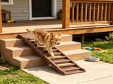 Brown Portable Dog Ramp Foldable Stairs for Medium Small Dogs to Get on Car Truck SUV 87858351