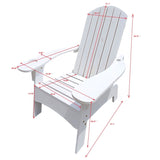 Outdoor or indoor Wood Adirondack chair with an hole to hold umbrella on the arm ,white 88028085
