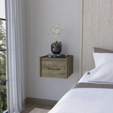 ZUN Elfrida Wall-Mounted Nightstand, Sleek Single-Drawer Design with Spacious Top Shelf B200P176107