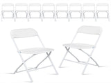 10pcs Injection Molding Classic Garden Plastic Folding Chair White 83332635