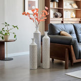 Floor Metal Vases Decorated White Metal Set of 3 gorgeous home decoration large glazed metal W2796P278066
