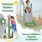 ZUN Toddler Slide and Swing Set 5 in 1, Kids Playground Climber Slide Playset with Telescope, 47706294