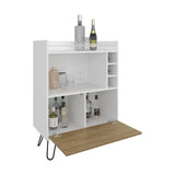 Tori 42" Tall One-Door Bar Cabinet with Three Cubbies, Three Shelves, Top Prep surface with Rail for B200P286936