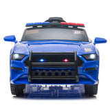 ZUN 12V Kids Ride On Car ,Police sports car,2.4GHZ Remote Control,LED Lights,Siren,Microphone,Blue 33746800