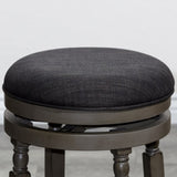 30" Bar Stool, Weathered Gray Finish, Charcoal Fabric Seat B04660747