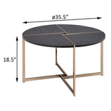 Black and Champagne Round Coffee Table B062P181383