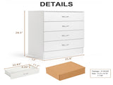 Modern Simple 4-Drawer Dresser White 02500867