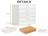 Modern Simple 4-Drawer Dresser White 02500867