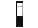 Linen Cabinet, 1 Door, 6 Shelves, Black B097P199754