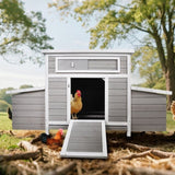 Large Wooden Chicken Coop Outdoor Hen House Poultry Cage for Outdoor with 2 Sides Nesting Boxes W2326P327243