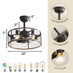 ZUN 19.7In Classic Ceiling Fan with Light 29527173