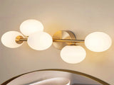 5-Light Bathroom Light Fixtures, Mid Century Modern Gold Bathroom Light Ceiling Light, 3CCT Dimmable W3775P466615