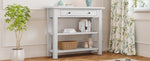 ZUN TREXM Retro Console Table with Drawer and Two Sturdy Shelves for Entryway, Living Room N715P195561K