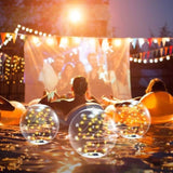 2 Pack Outdoor Solar Pool Lights, LED Light Up Balls with Remote, 3200K Warm Glow, 3 Lighting Modes 73295815