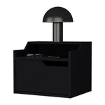 ZUN Black Dual-Shelf Display Floating Nightstand B062P175147