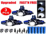 Rechargeable LED Headlamp Camping Hiking Headlamp Work Light BatteryCharger Set 01159336